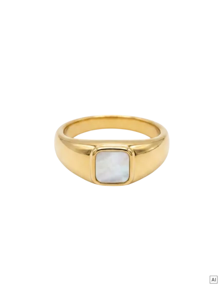 Pearly Signet Ring