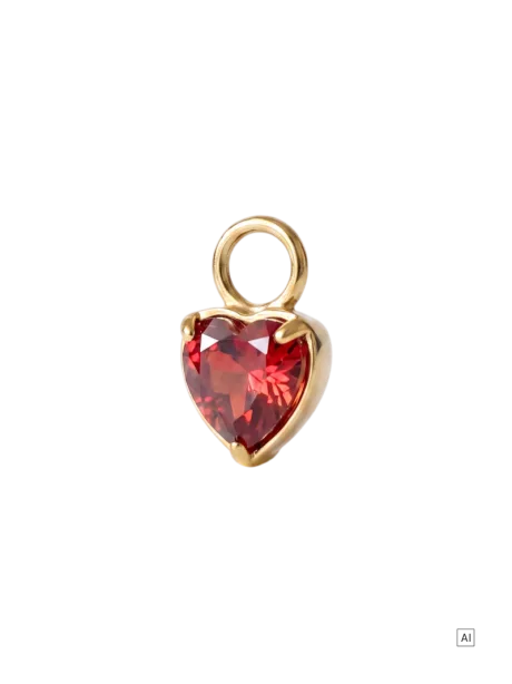 Red Heart Ohrring-Charm