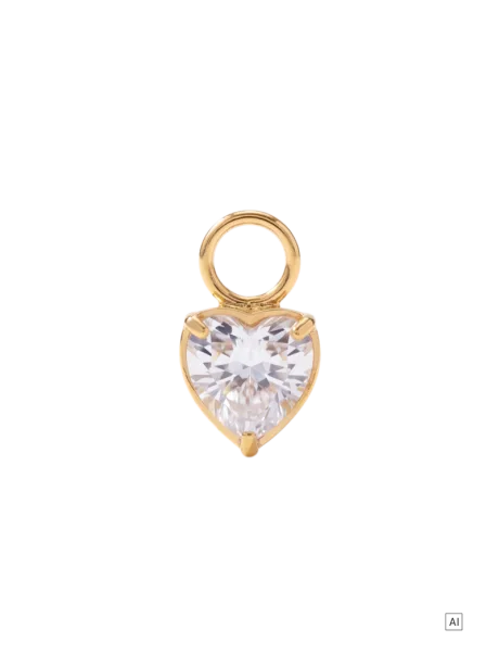 White Heart Ohrring-Charm