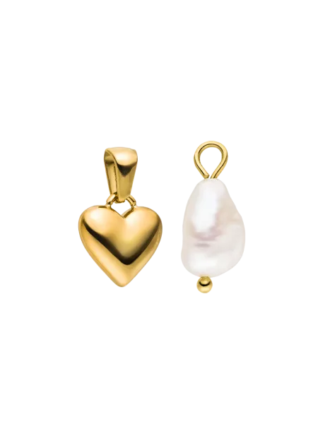 Pearl and Heart Charm Set